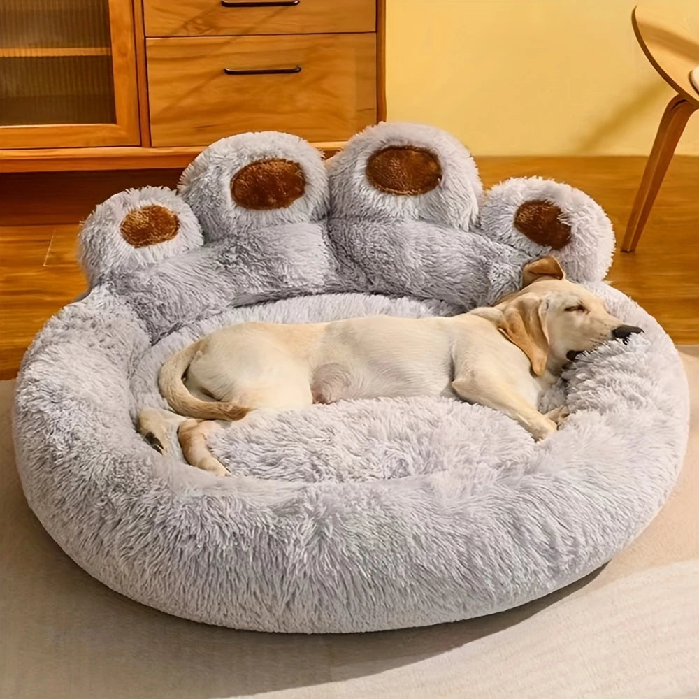 1pc Cama De Perro Calmante De Felpa, Lavable, Cama Para Mascotas De Tamaño Mediano, Suave Y Acogedora