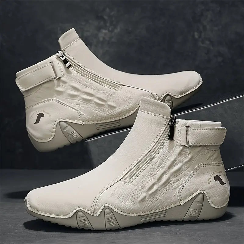 Shark - Botines de Piel Ergonómicos con Atado por Cremallera