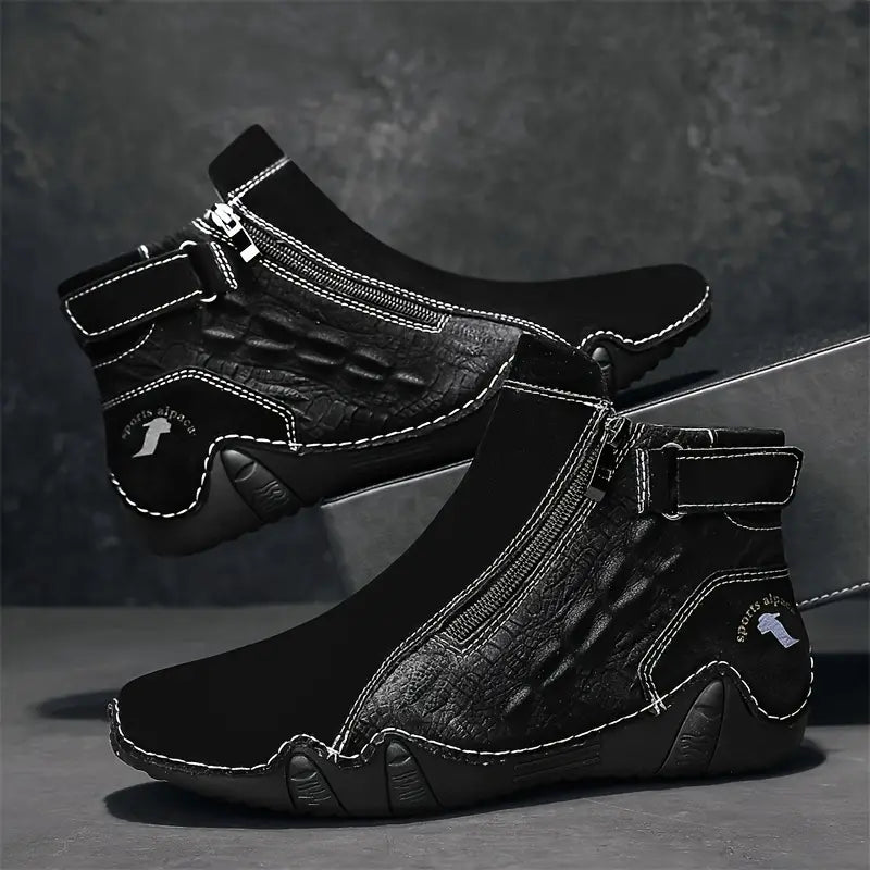 Shark - Botines de Piel Ergonómicos con Atado por Cremallera