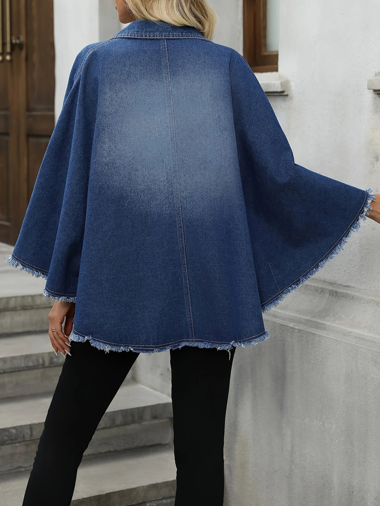 Somosa - Campera Vaquera Holgada Con Cremallera Manga Ancha