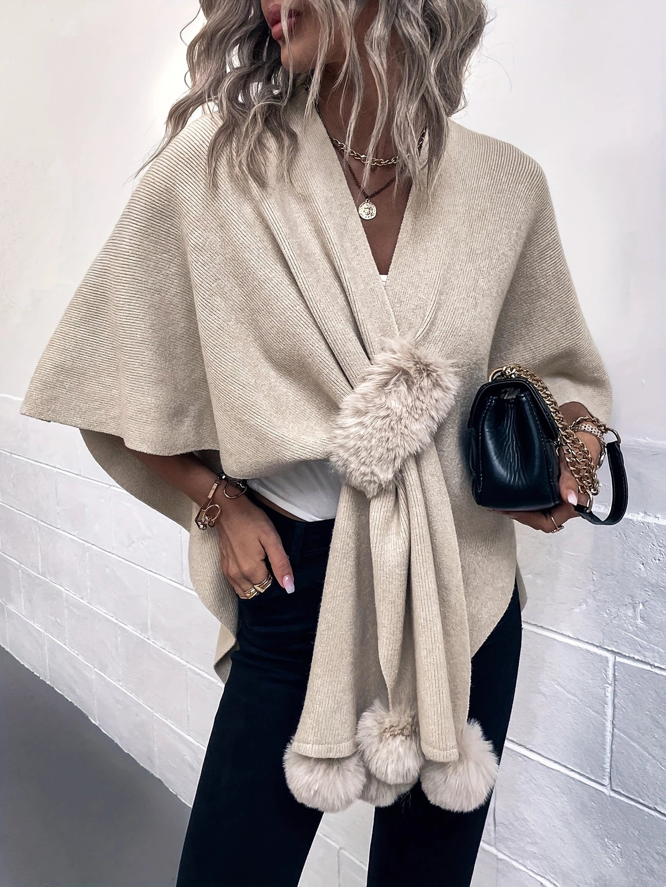 Premier - Poncho de Capa Ajustable y Holgada