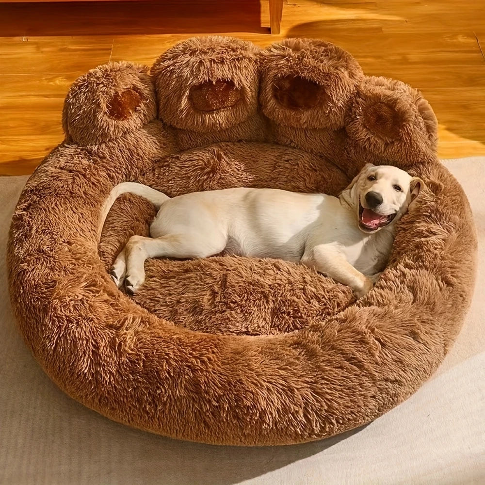 1pc Cama De Perro Calmante De Felpa, Lavable, Cama Para Mascotas De Tamaño Mediano, Suave Y Acogedora