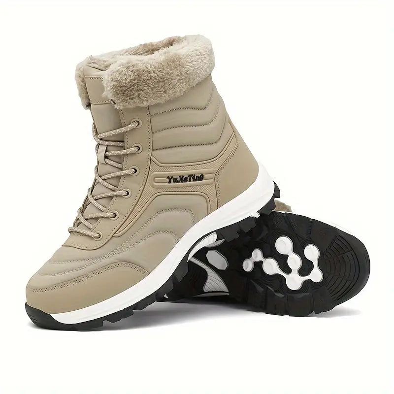 Alis - Botas de nieve altas de moda para hombre con forro cálido de felpa