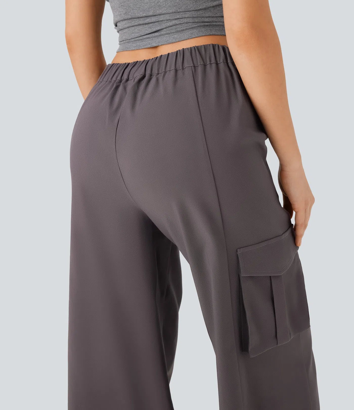 Cozy - Pantalones Anchos Cargo Cintura Elástica