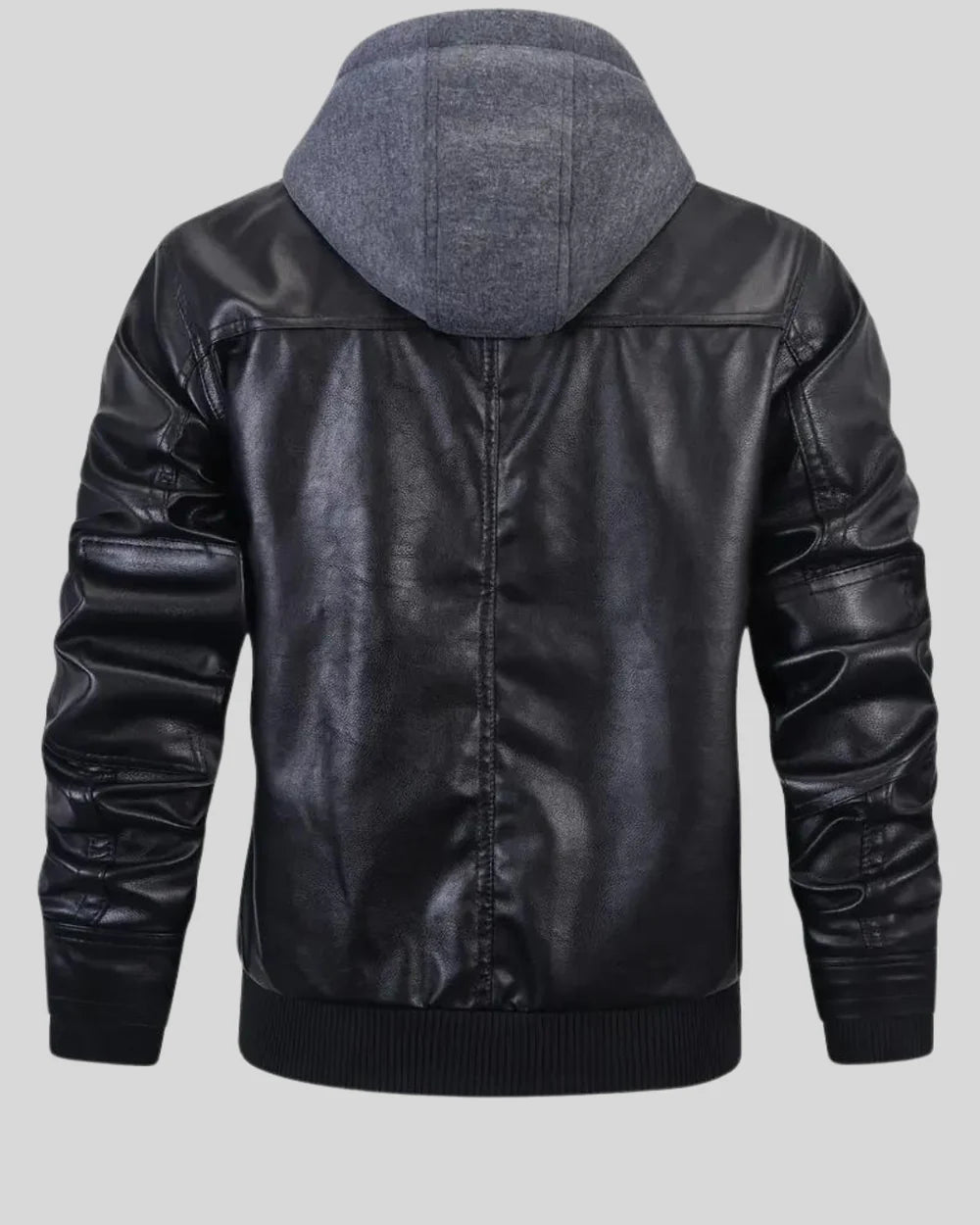 Liner - Chaqueta de Cuero con Capucha y Múltiples Bolsillos