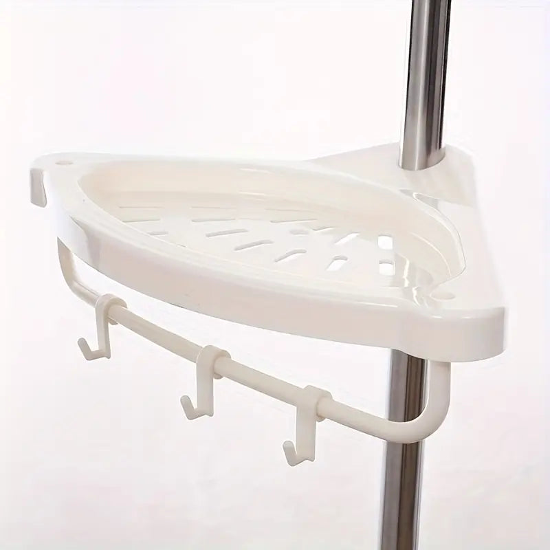 1 juego de estantes de esquina extensibles para baño con 4 compartimentos