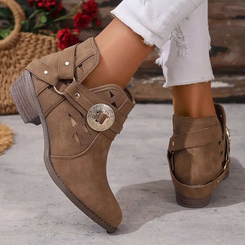 Laya - Botas Cortas de Cuero con Evilla