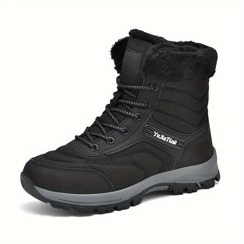 Alis - Botas de nieve altas de moda para hombre con forro cálido de felpa