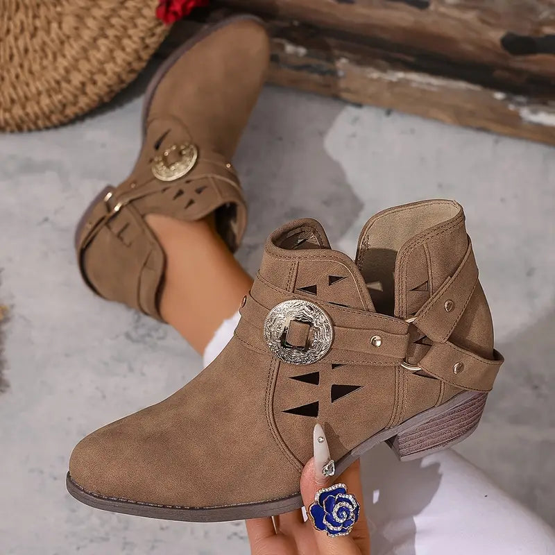 Laya - Botas Cortas de Cuero con Evilla