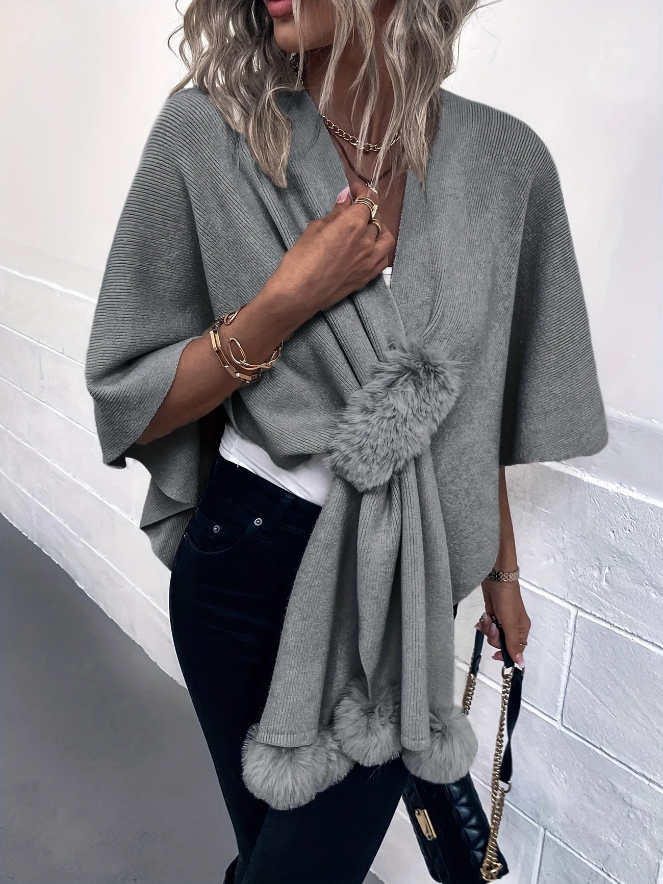 Premier - Poncho de Capa Ajustable y Holgada