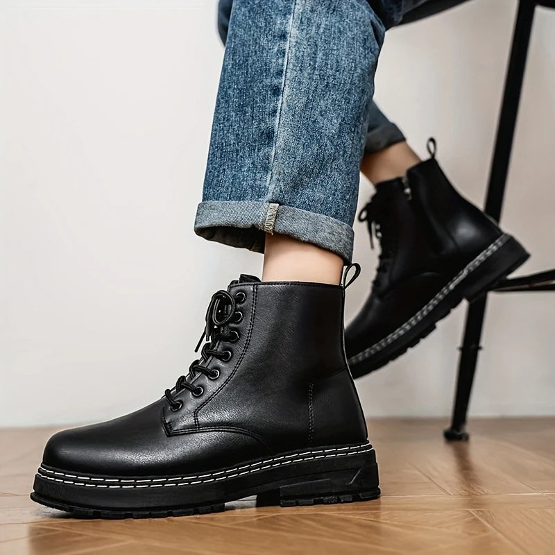 Zoyla - Botines Cortos de Hombre de Cuero