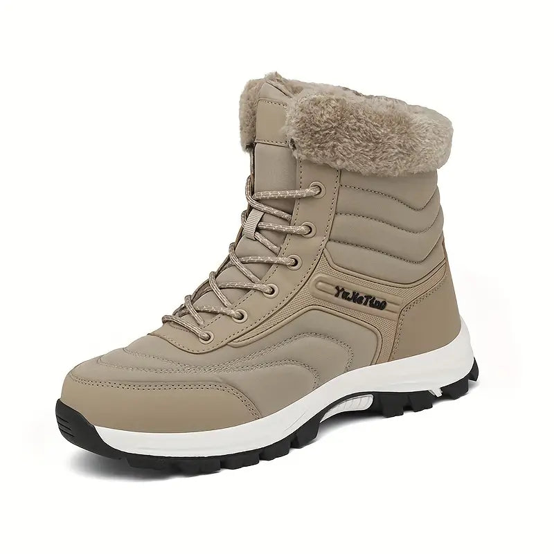 Alis - Botas de nieve altas de moda para hombre con forro cálido de felpa