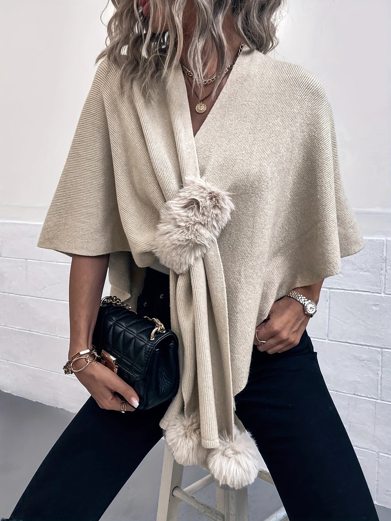 Premier - Poncho de Capa Ajustable y Holgada