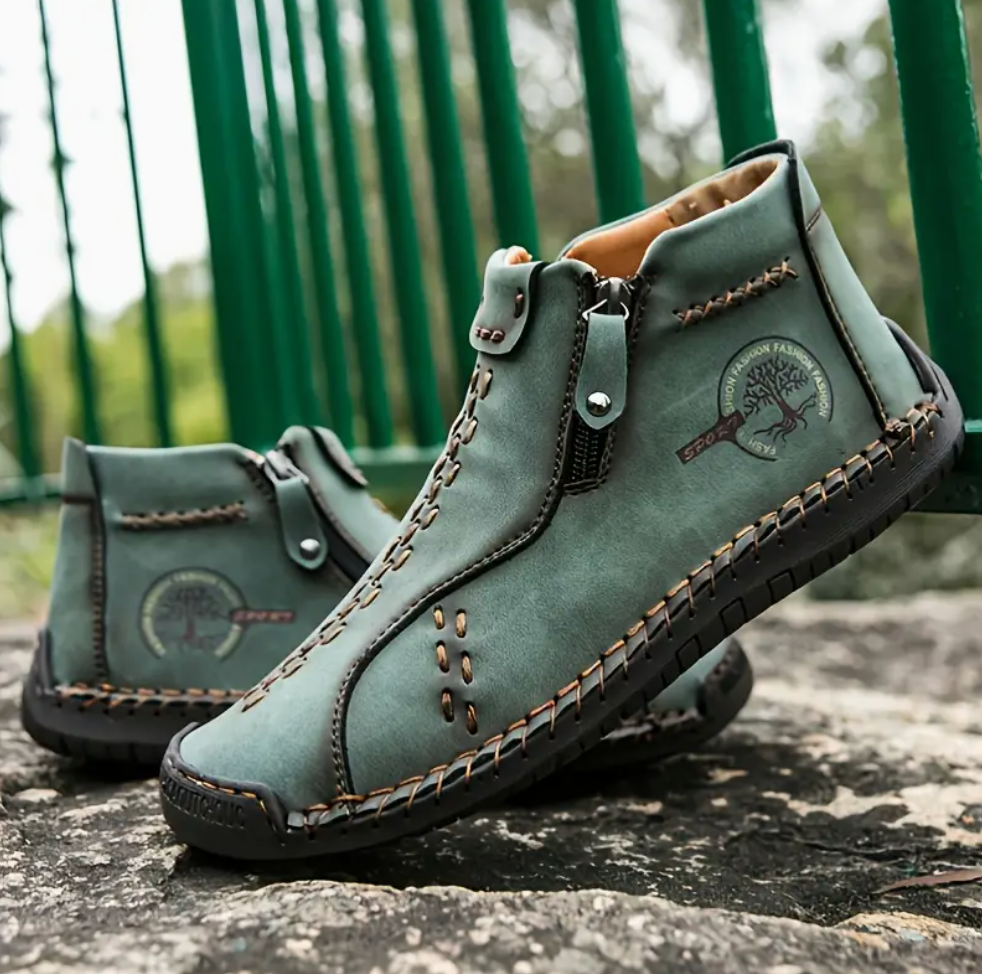 Green - Botines de Piel Ergonómicos para Hombre