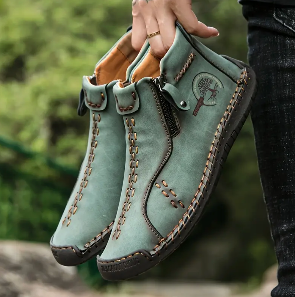 Green - Botines de Piel Ergonómicos para Hombre