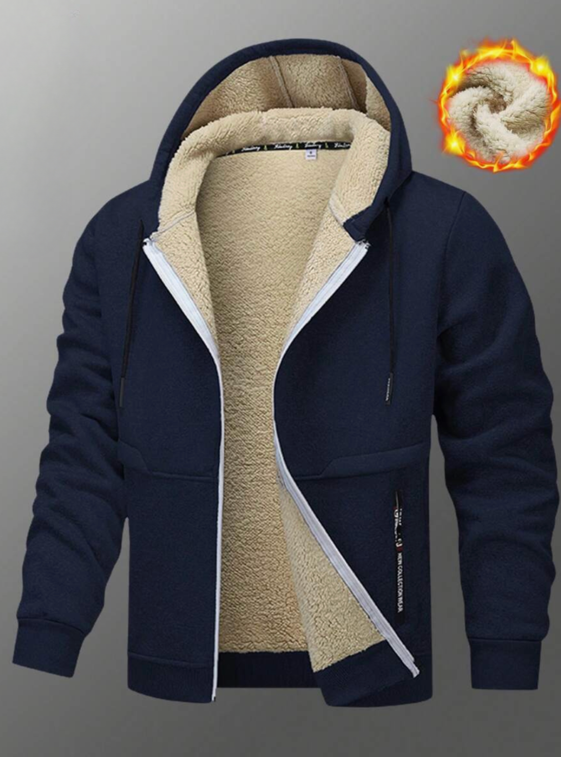 Moye - Remera de Hombre Acolchada Interior Polar