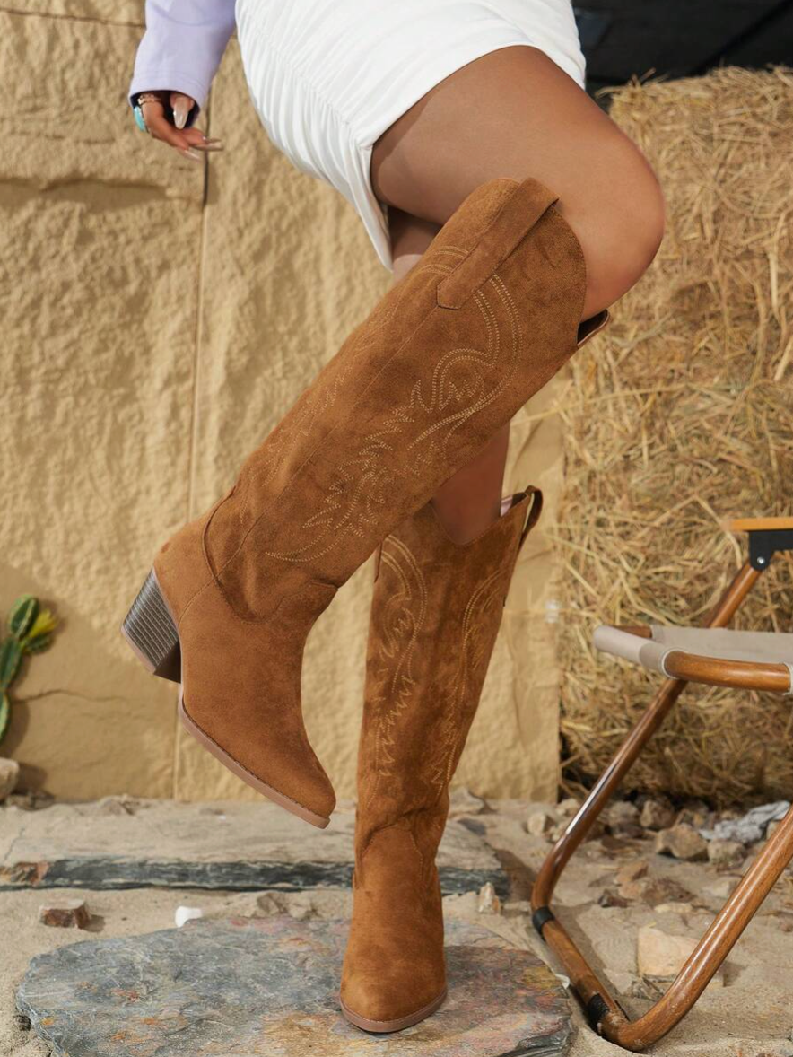 Marie - Botas Largas Cowboy Elásticas