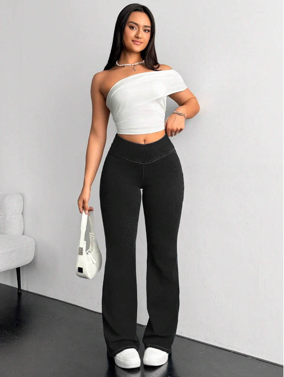 Cloe - Pantalón elástico campana ultra flexible