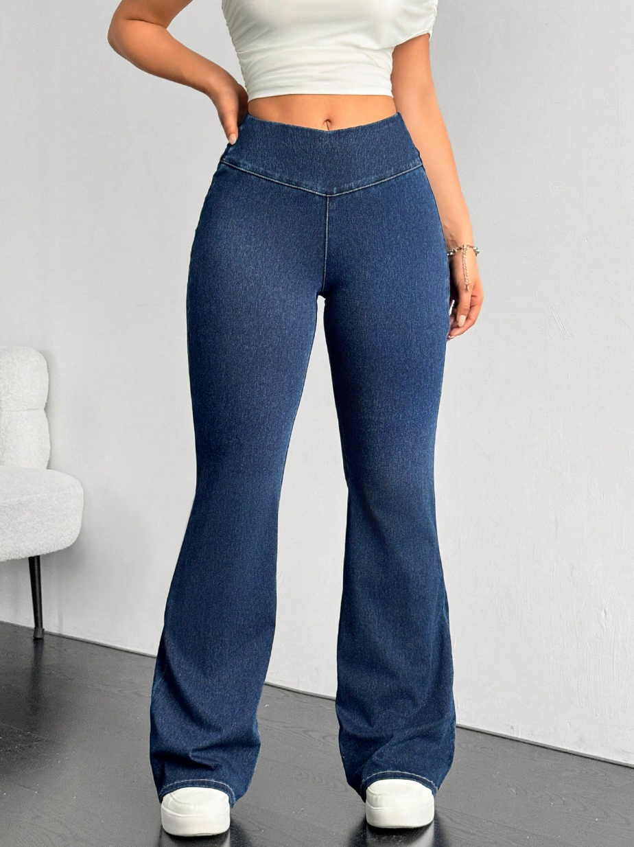 Cloe - Pantalón elástico campana ultra flexible