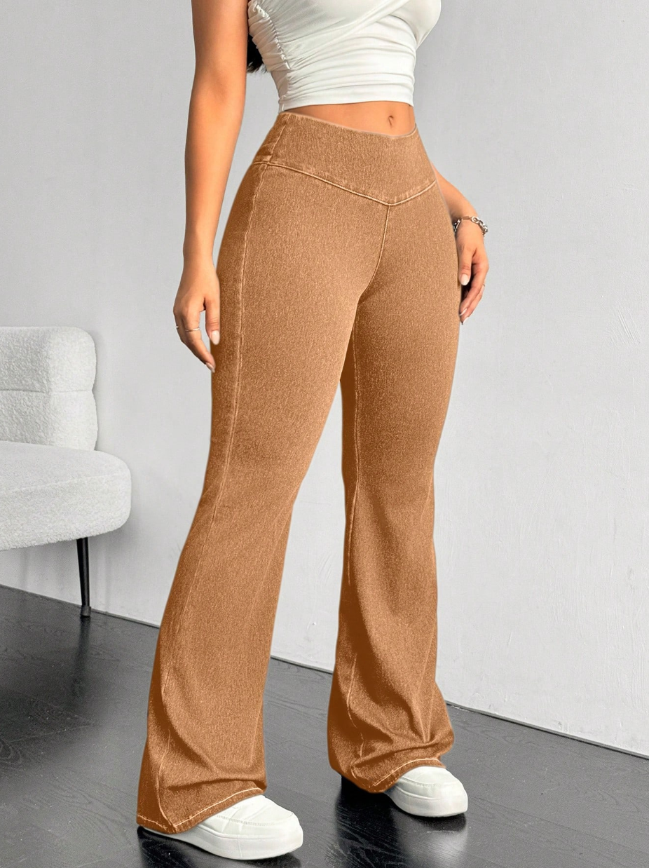Cloe - Pantalón elástico campana ultra flexible