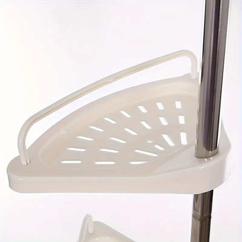 1 juego de estantes de esquina extensibles para baño con 4 compartimentos