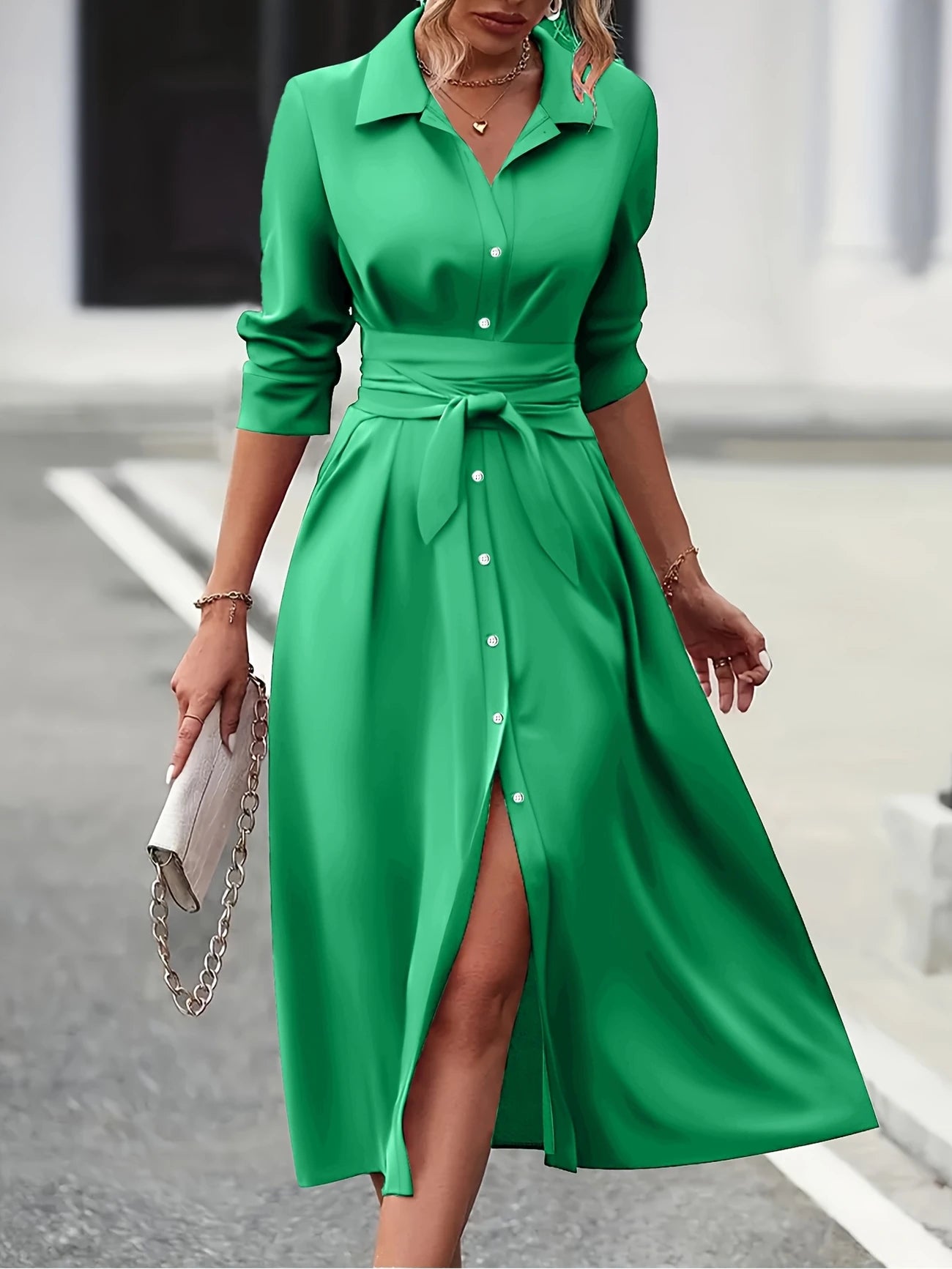 Maria - Vestido Elegante de Mujer Con Cinturón Ajustable