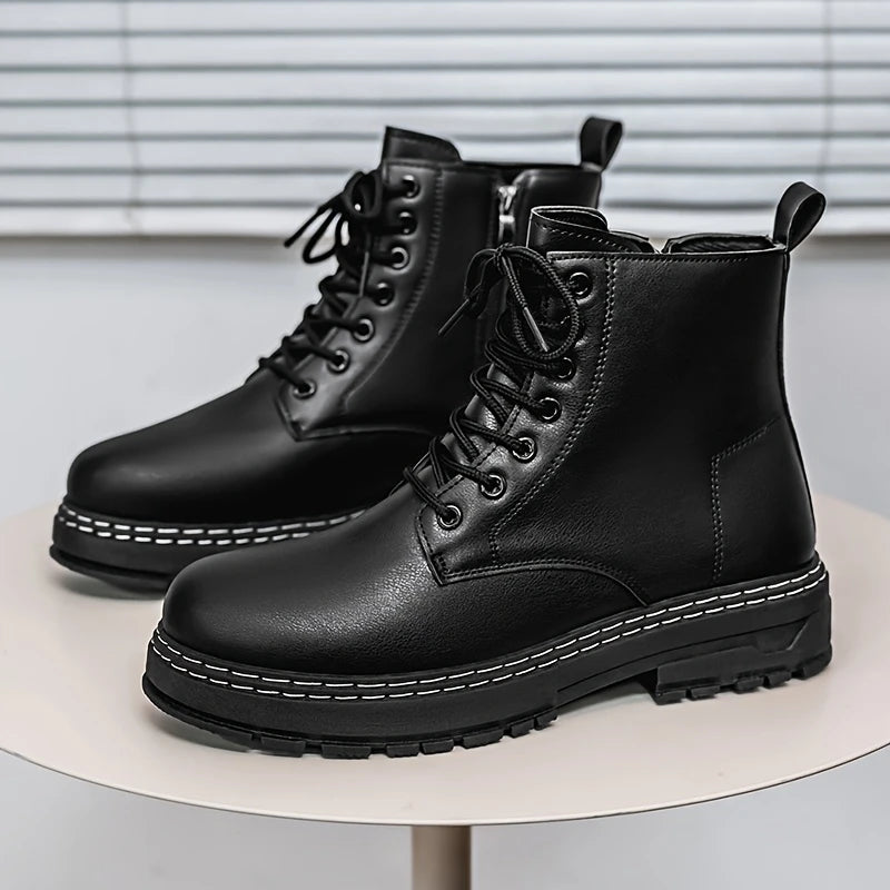 Zoyla - Botines Cortos de Hombre de Cuero