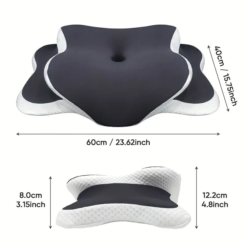 Almohada de espuma viscoelástica ergonómica para el cuello para un sueño cómodo