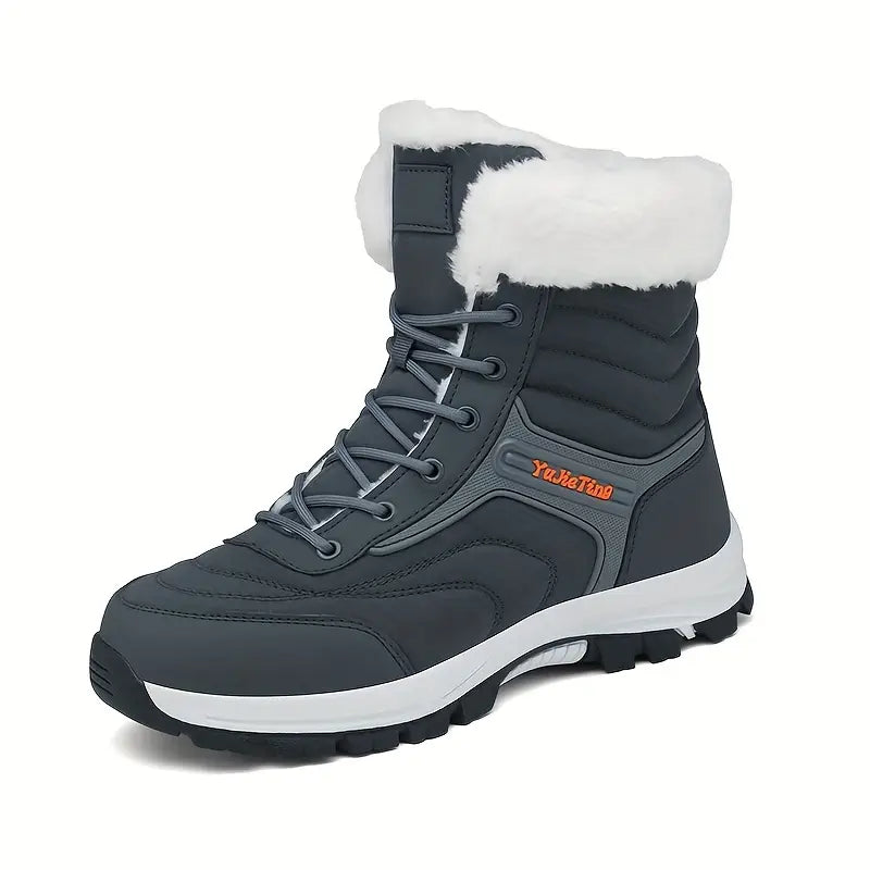 Alis - Botas de nieve altas de moda para hombre con forro cálido de felpa