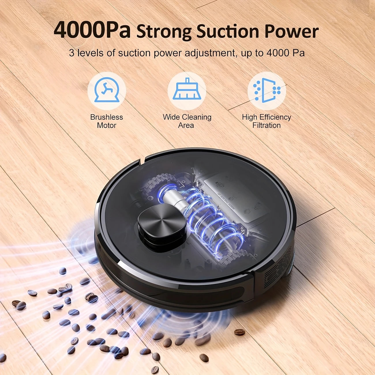 Aspiradora robot y fregadora combinada 4000Pa