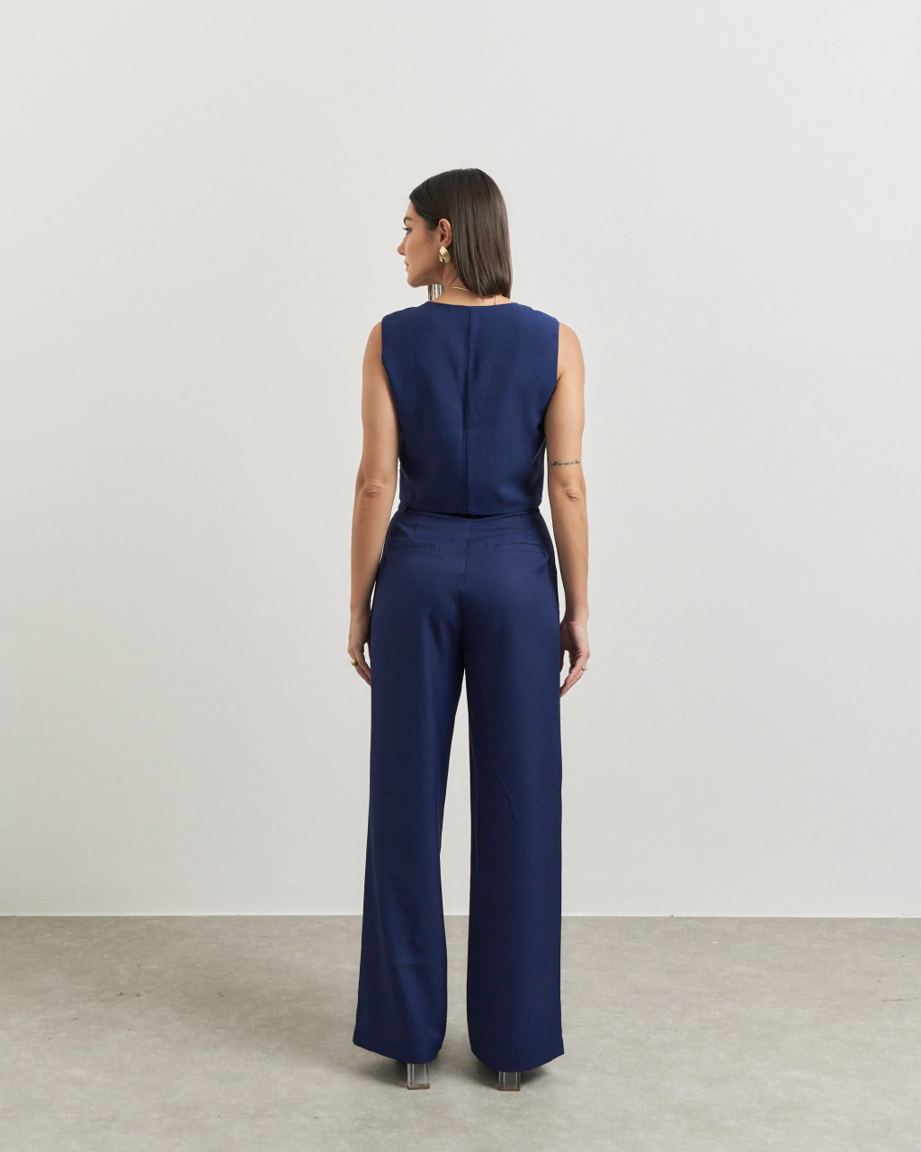 Yara Conjunto 2 Piezas de Lino Pantalón Holgado
