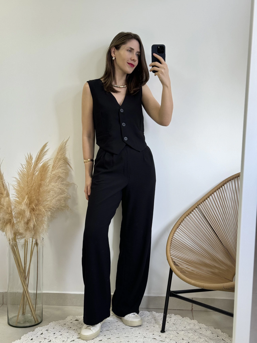 Yara Conjunto 2 Piezas de Lino Pantalón Holgado