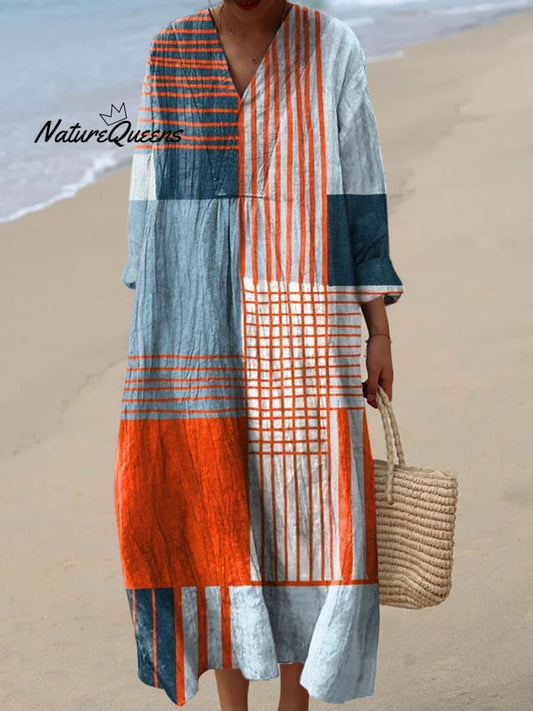 Artistic - Vestido de Algodón con Estampado Artístico