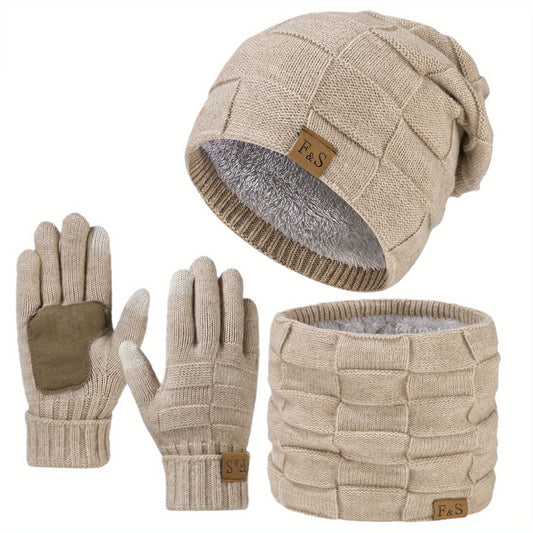 3 piezas Conjunto de punto de acrílico para invierno