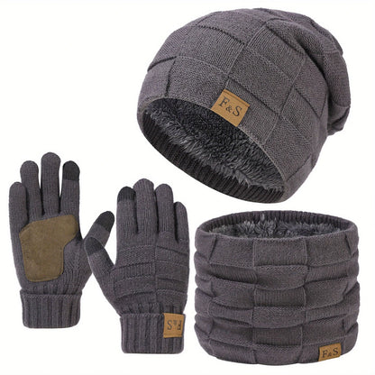 3 piezas Conjunto de punto de acrílico para invierno