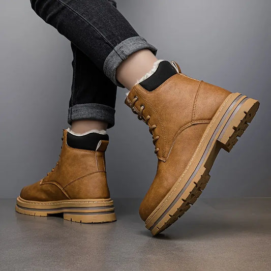 Austin - Botas Altas de Invierno para Hombre - Forro Polar Cálido, Suela Gruesa Antideslizante,