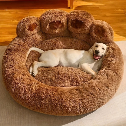 1pc Cama De Perro Calmante De Felpa, Lavable, Cama Para Mascotas De Tamaño Mediano, Suave Y Acogedora