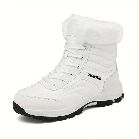 Alis - Botas de nieve altas de moda para hombre con forro cálido de felpa