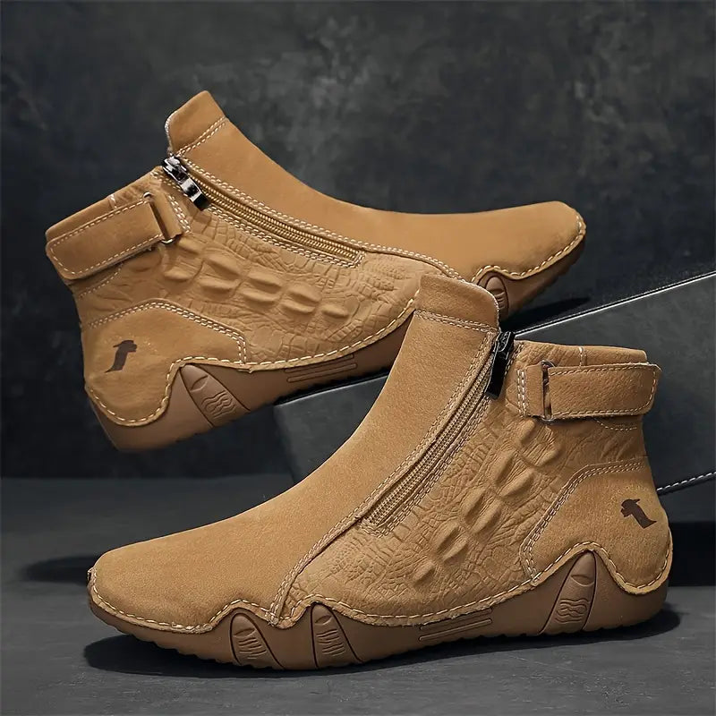 Shark - Botines de Piel Ergonómicos con Atado por Cremallera