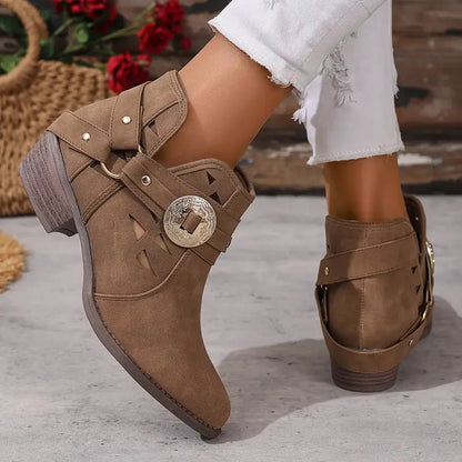 Laya - Botas Cortas de Cuero con Evilla
