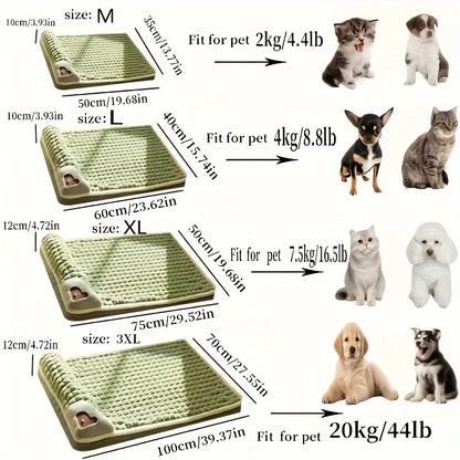 Alfombrilla Lavable para Perros de Invierno Cuatro Estaciones con Protección Espinal Suave Verde