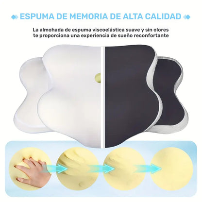 Almohada de espuma viscoelástica ergonómica para el cuello para un sueño cómodo