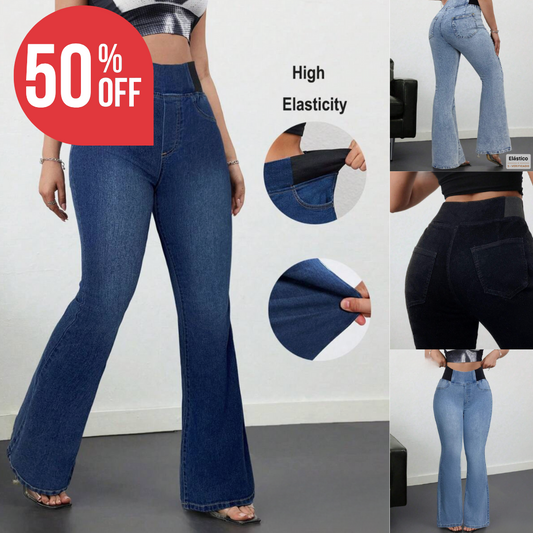 Jazmín - Pantalón bota camapana elástico con bolsillos