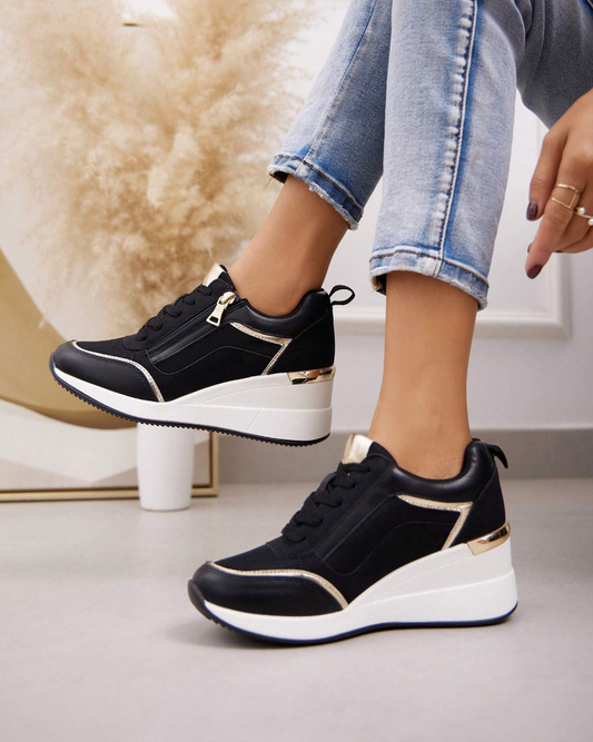 Yami - Deportiva con Plataforma y Cremallera Natural