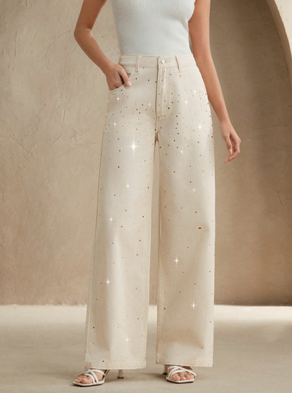 Dayna - Pantalón Tejano Elegante con Brillos
