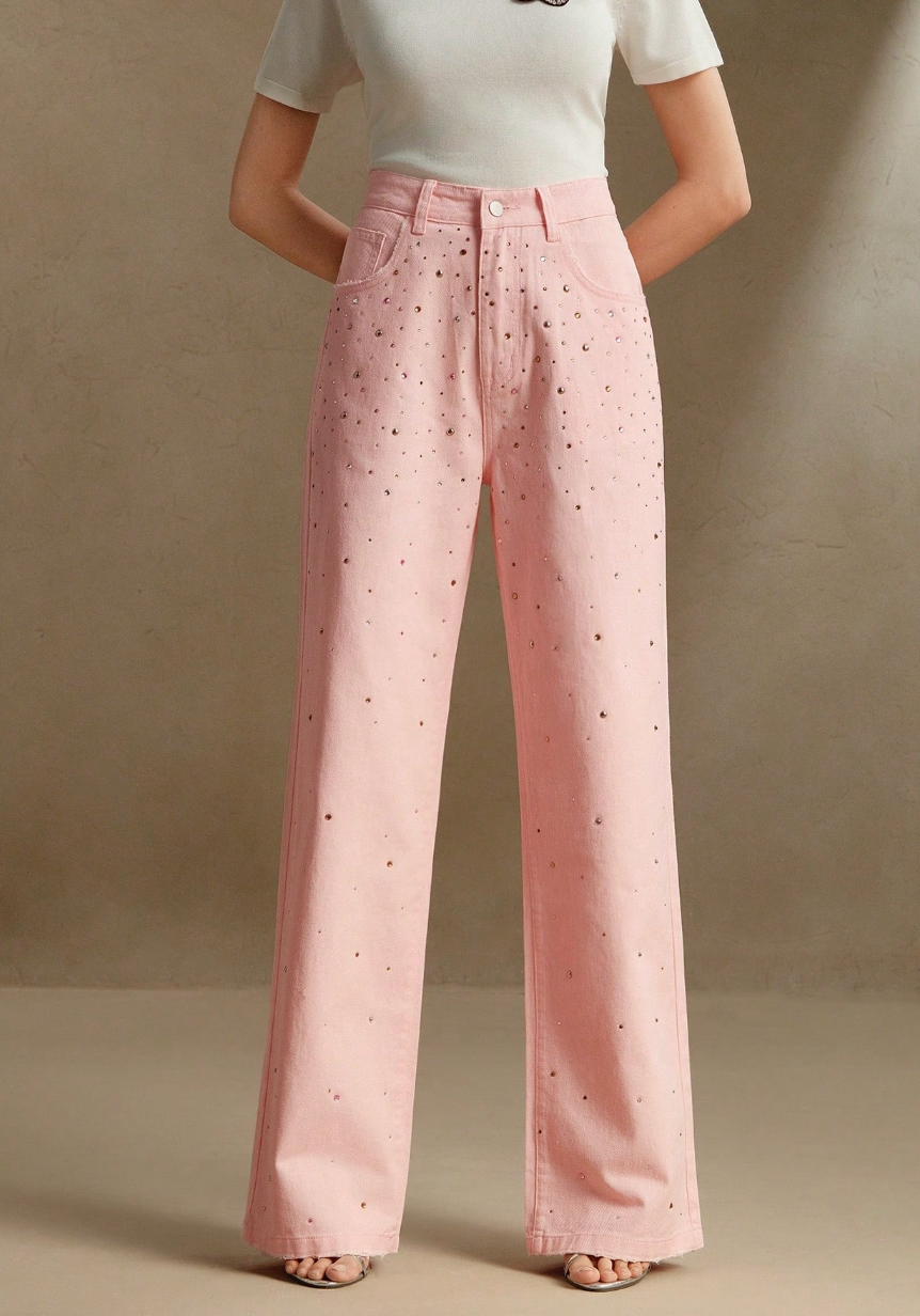 Dayna - Pantalón Tejano Elegante con Brillos