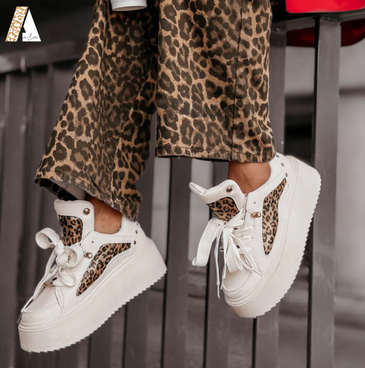 Aura - Zapatillas con Plataforma y Detalles de Leopardo