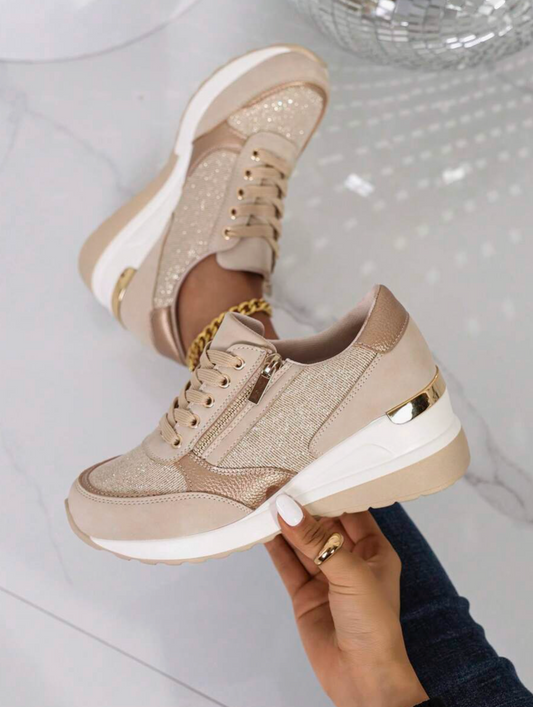Glamy - Zapatillas Ergonómicas con Detalles Purpurina