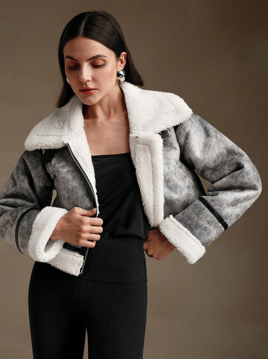 Janine - Abrigo Elegante y de Borrego
