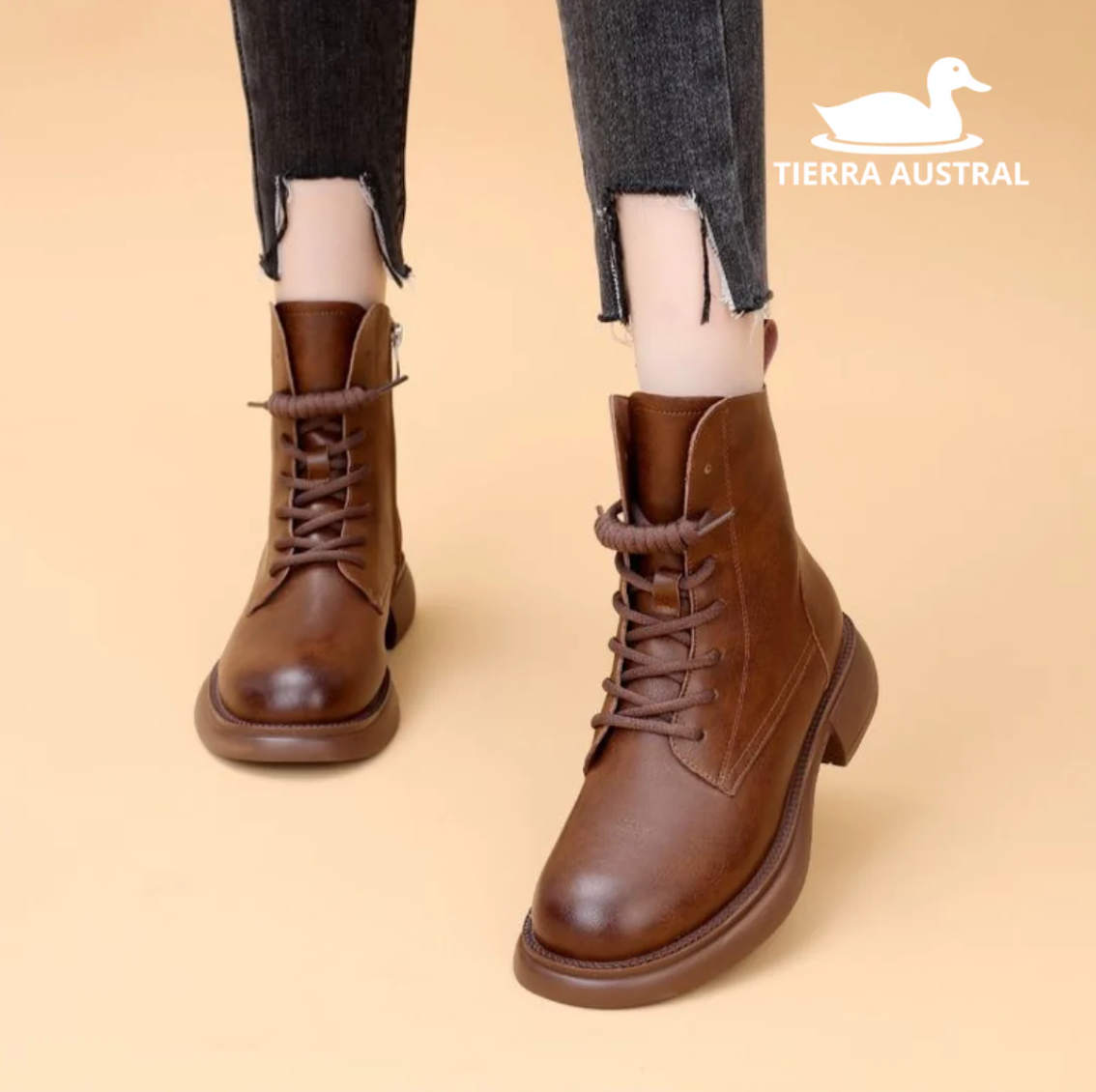 Odelia - Botines de Cuero Genuino Antideslizante